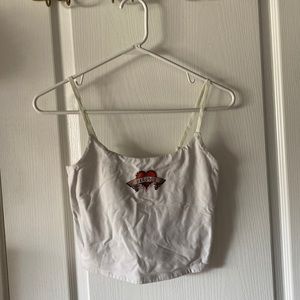 White playboy by pacsun crop top tank